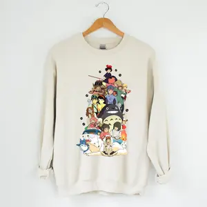 Studio Ghibli All Characters Crewneck Sweatshirt, Anime sweatshirt, Manga Sweatshirt