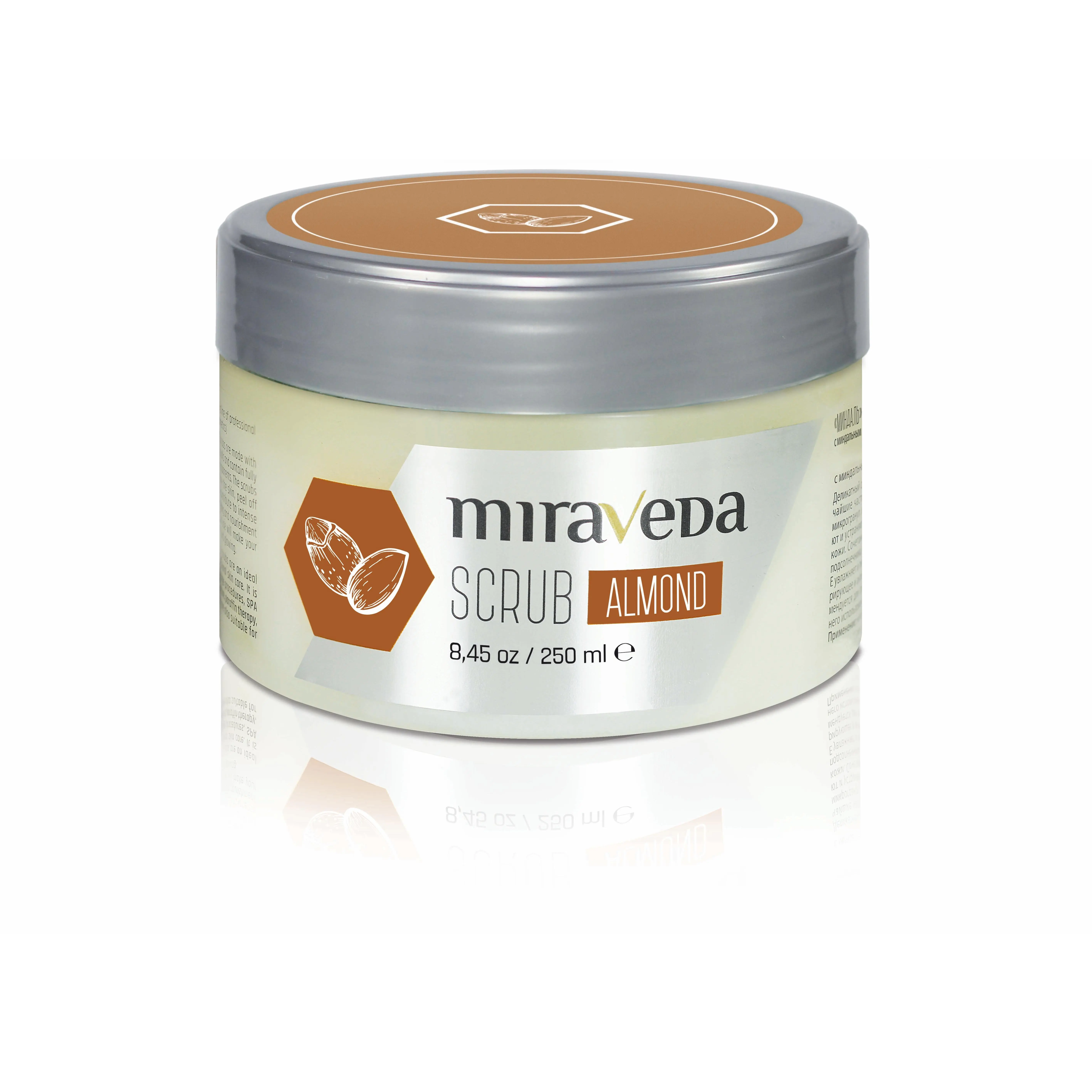 Miraveda Scrub Almond 8.45 oz - Body Care, Coconut, Sugar, Shea Butter, Jojoba, Peel, Vitamins, Cosmetic