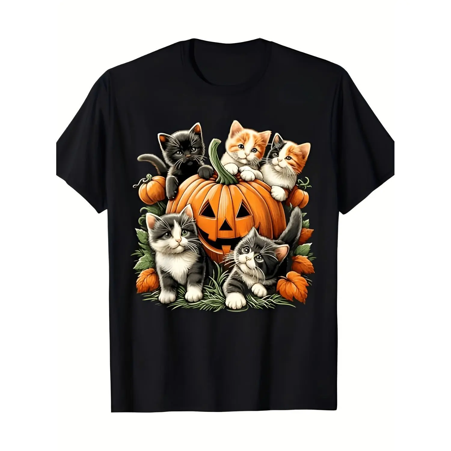 T-Shirt Selection Pure Fun Design Short-Sleeved T-Shirt Men'S Style, 6.35 oz, Size 0X-4X Black Pure Trendy T-Shirt, Personalized Graffiti Print + Pure Fabric, Valentine'S Day Dating / Breathable Loose Pure Shirt, Four Seasons Casual Wear
