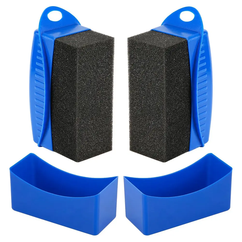 Tire Shine Applicator, Tire Dressing Applicator Pad, Tire Sponge Applicator Curved Tire Detail Sponge with Handle A Car Detailing Accessories Car Detailing Tools