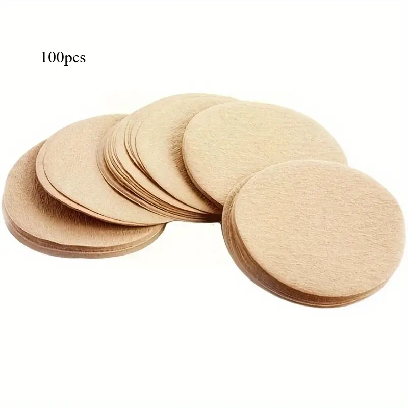 Unbleached Coffee Paper Filters for Espresso Machine - Disposable Log Color Round Coffee Filter Compatible with Moka Pot, Breville Barista, Mr. Coffee, and Espresso Coffee Makers