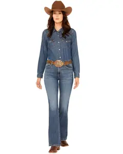 Wrangler Women's Women'S Lily Medium Wash Bespoke High Rise Flare Stretch - 112359281