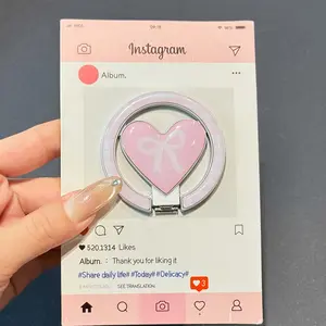 Magnetic 360° Spin Phone Stand for Magsafe with Lovely Pink Heart, Pink Five Star Shape for Smart Phone,  Compatible with iPhone 17 16 15 14 13 Pro Max