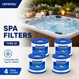 Cryspool Type S1 Spa Filter Compatible with Type S1, 29001E Spa Filters Cartridge, 4 Pack