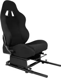 Supllueer Racing Rear Seat Stand for Steering Wheel Mount to Expand into Gaming Simulator Cockpit with Black Double Locking Slides Ergonomic Breathable Driving Race Chair