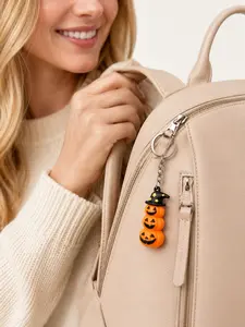 Kawaii Halloween Pumpkin Ghost Keychain for Bags and Car Keys, Cute Horror Backpack Charm Accessory for Women Girls Teens, Funny School Supplies Decoration Gift for Mom Wife Girlfriend, Christmas Birthday Halloween Party Style