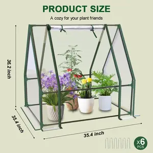 Grezone Mini Greenhouse Heavy Duty Portable Green House Clear Tent Small Greenhouse for Indoor and Outdoor Plants Grow Kit