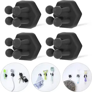 Holders for Bathroom - Adhesive Shower  Holder Wall Mounted, Multi-Function Hook  Razor Holder Single Hook, Utility Plug Holder for Kitchen Living Room Office