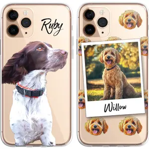 PET Painting Portrait Dog Cat Horse Animal Personalised, Custom Photo CLEAR Phone Cover Case for iPhone 17 16 15, Trendy Phone Case, Pet Lovers Gift