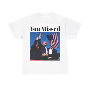 Trump 2024 You Missed Tee - Classic Fit, Crew Neckline, 100% Cotton - Casual
