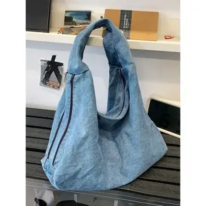 Ladies' shoulder bag, Denim shoulder bag, versatile classic design women's armpit bag, daily shopping bag, handbag, suitable for daily wear, commuting, shopping and other occasions