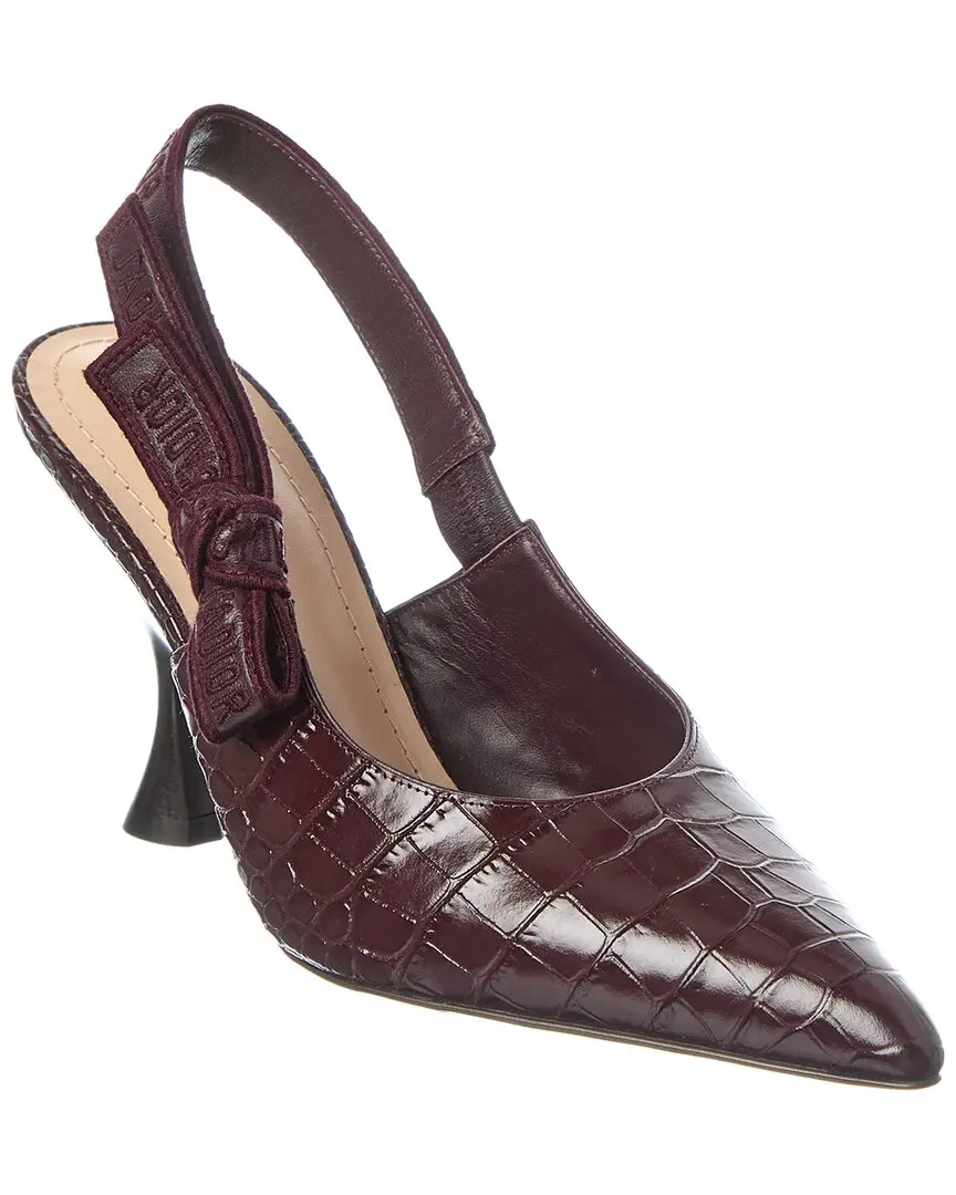 Dior J'Adior Croc-Embossed Leather Slingback Pump