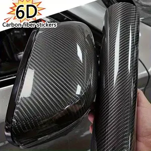 1 Roll 20x150cm Vinyl Car Body Wrap 6D Carbon Fiber Film, Self-adhesive Protective Car Decal, Ideal for Automotive Decorative Film Accessories, Making Your Vehicle More Unique and Cool