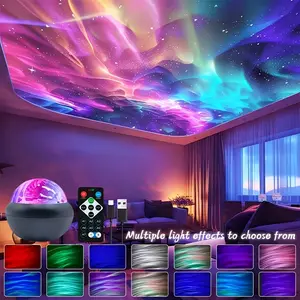 1pc Northern Lights Projector with & USB-Powered Aurora Borealis Lighting Suitable for Bedroom, Party Decorations, Modern Tabletop Device for, Christmas Gift, Operation, Adjustable Ambient Lighting, LED Projector, Starry Sky Projector
