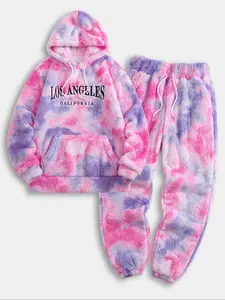 Men's Fleece Tie-Dye Hoodie and Sweatpants Set, Warm Casual, Cozy Set, Soft Comfortable Fabric, Ideal for Home and Outdoor Sports, Tie Dye Sets, Clothes