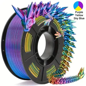 Three-Color Gradient Silk Texture Pla Printing Filament 1.75mm 250g High Precision ±0.02mm for Complex Jewelry Prototypes Decorative Ornaments Design Models