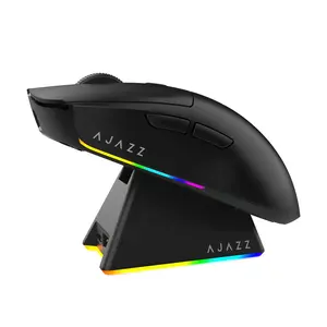 AJAZZ AJ139 V2 MC Wireless Mouse PAW3311 Sensor Low Delay Response Fast Wireless Charging Base Lightweight 66g Game Mouse 1K Return Rate DPI12000 Support Multi system Application for E-sports Games, Office, Gaming Accessories