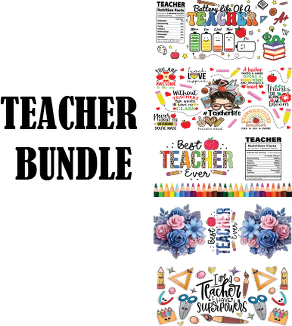 TEACHER UV DTF BUNDLE FOR CUP MAKING