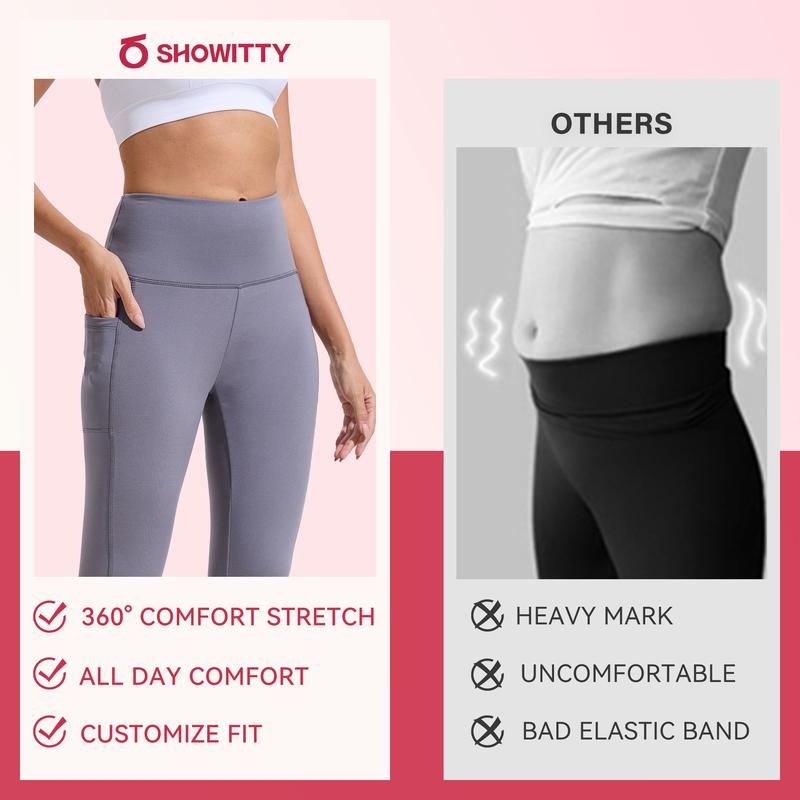 SHOWITTY Women's 3 Pack Fleece Lined Leggings with Pockets – High Waisted Thermal Warm Yoga Pants for Winter Workout & Everyday Wear