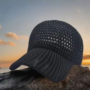 Unisex Breathable Mesh Baseball Cap — Adjustable Elastic Sun Visor Hat with Ventilation Holes; Solid-Color Outdoor Casual Cap Suitable for All Seasons, Featuring a Secure Buckle Closure