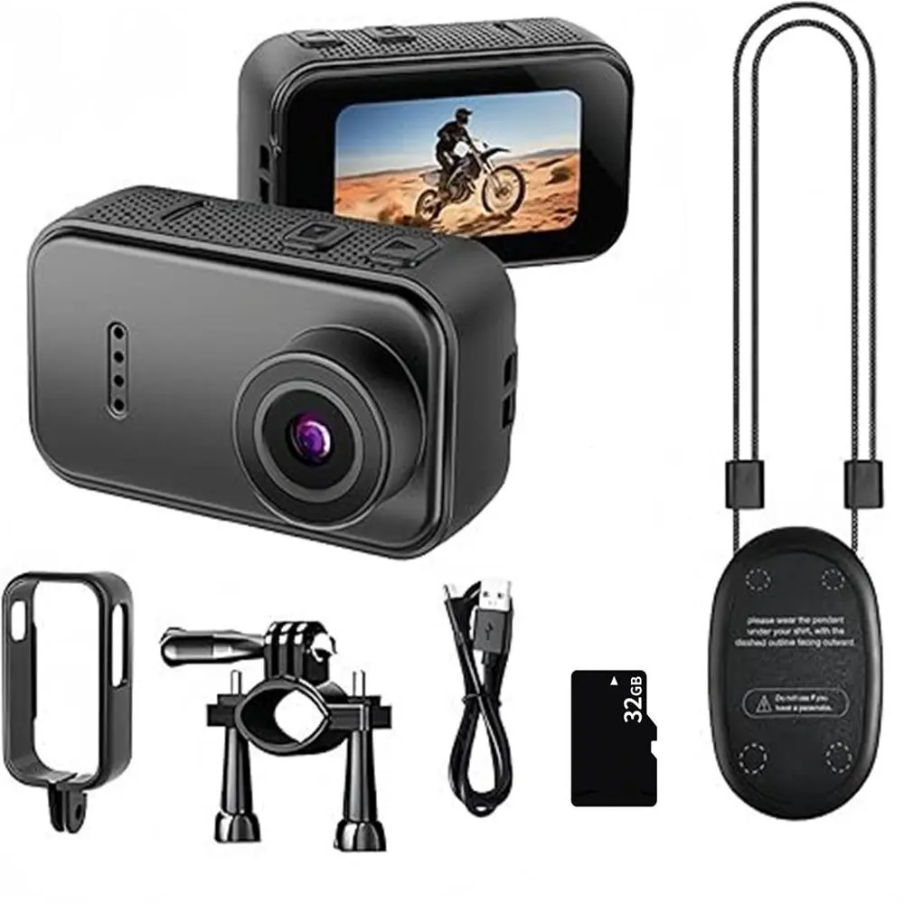 32GB Wearable Body Camera - Digital Camera, Thumb-Sized Hands-Free Camcorder, Premium Portable, Mount-Anywhere for Work, Travel