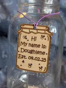 Hanging Personalized Wooden Sourdough Jar Starter Label | Name tag, bread, microbakery, sourdough geeks, gift