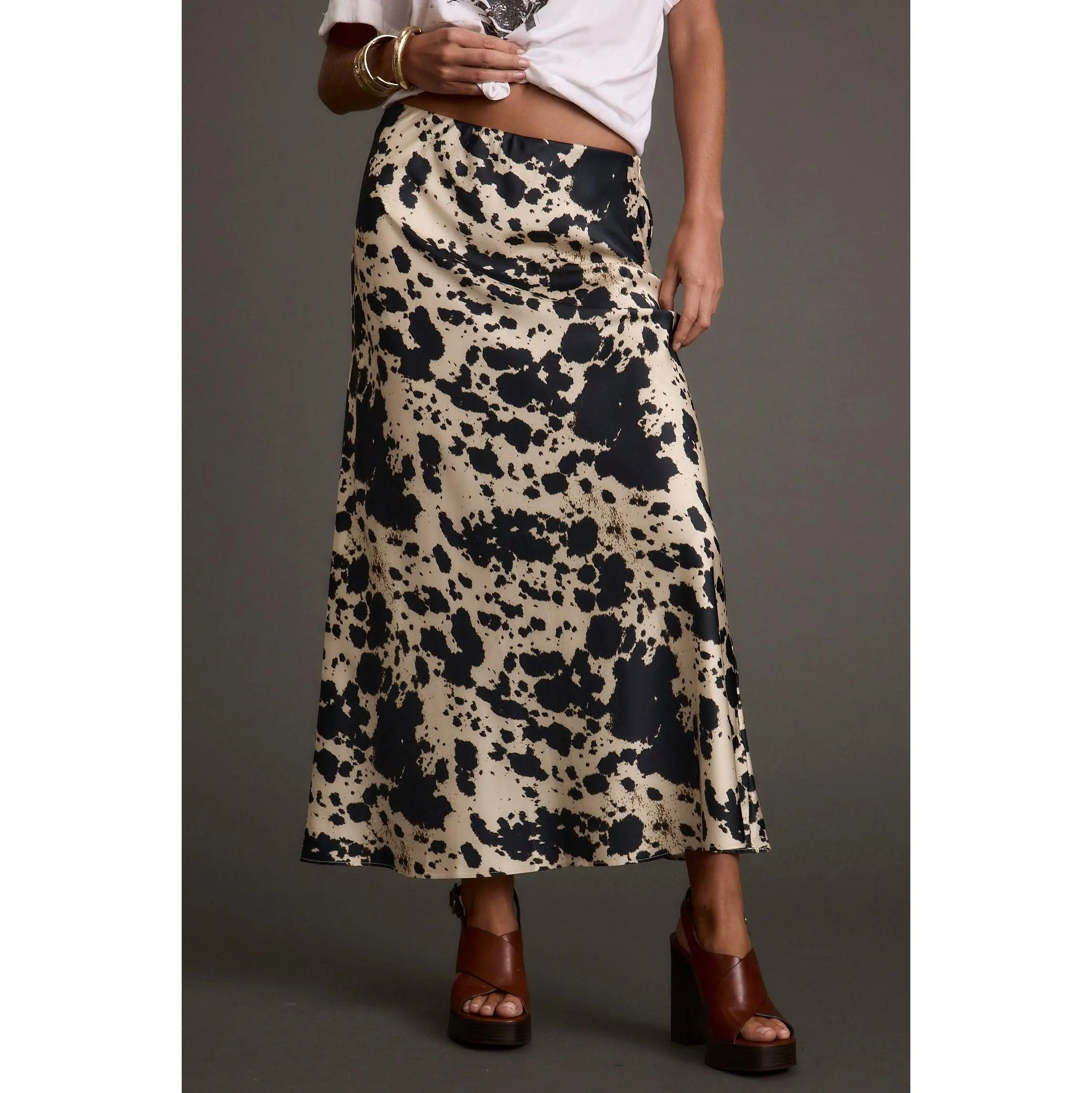 Kacey Cowhide Maxi Skirt