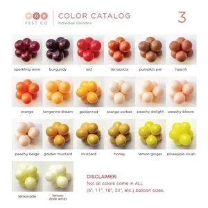 Color Catalog | Custom Individual Balloon Colors | 3