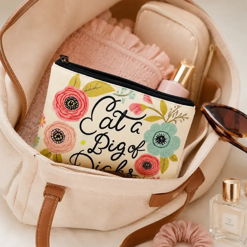 Elegant Compact Floral Pattern Storage Bag - Lightweight, Waterproof, Durable, Eco-Friendly, Foldable, Reinforced Seams, Zippered Multi-Functional Home Organizer Pouch, Travel Ready for Garden & Casual Use
