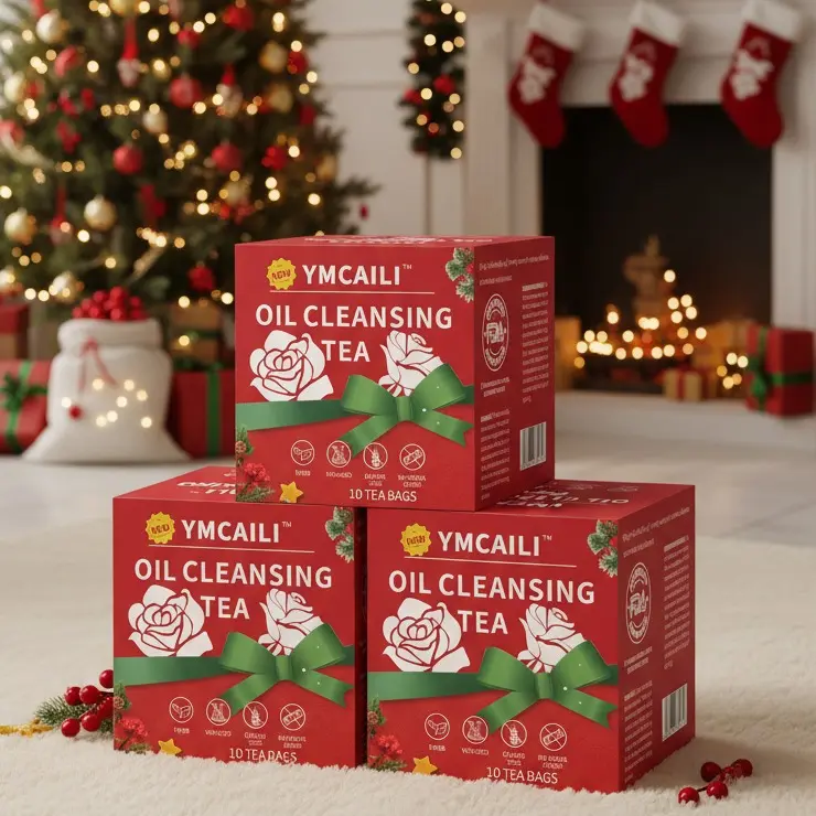 Limited Edition Holiday Detox Tea Blend - 10 Caffeine-Free Herbal Wellness Tea Bags, Christmas Gift Box for Adults