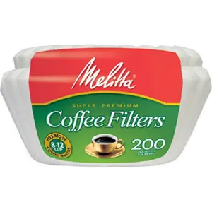 Melitta 629524 8 Cup Coffee Basket Filter- White- Count 200