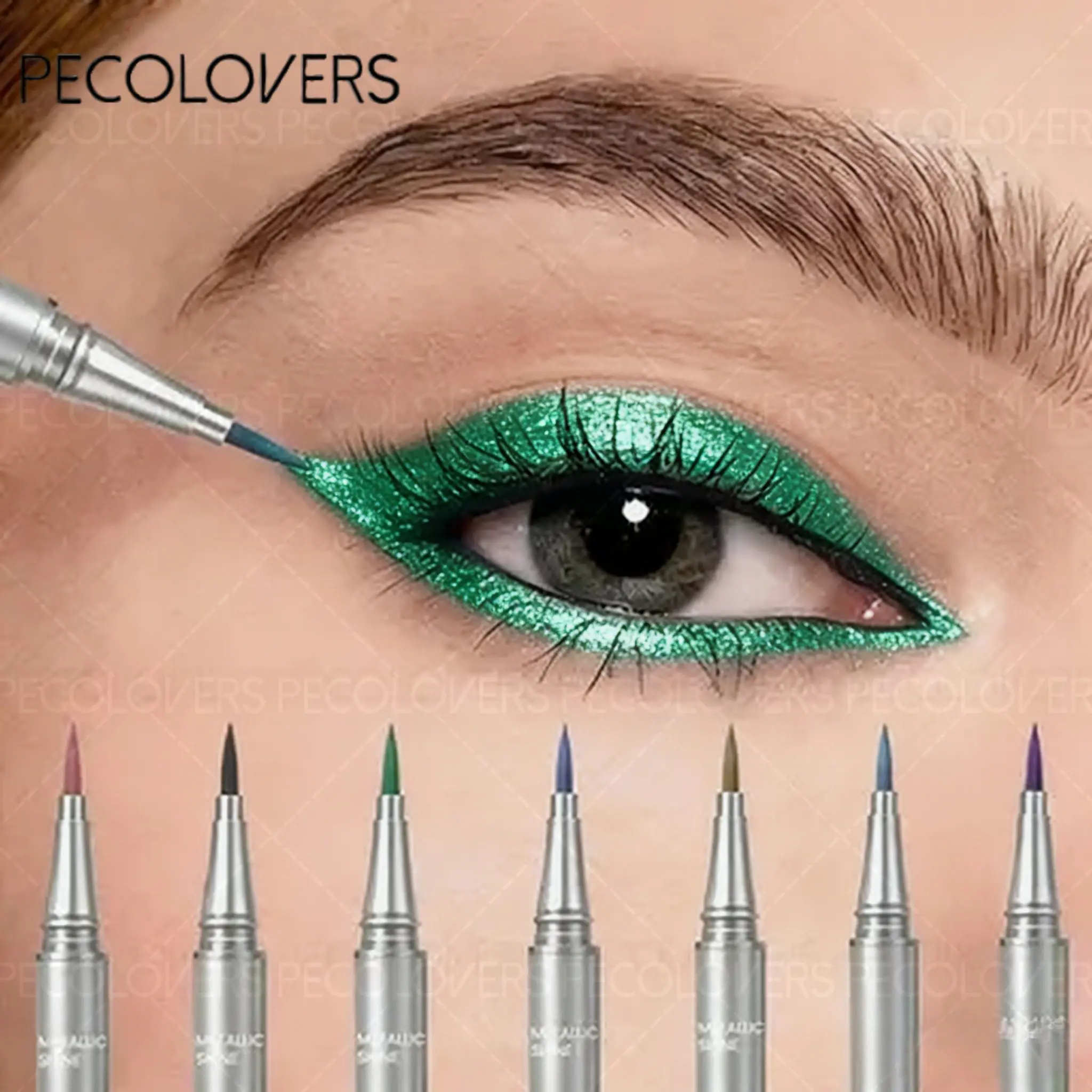 1PC Metallic Pearlescent Eyeliner, Highly Pigmented, Non-fading, Smudge-proof, Smooth and Easy To Apply, Waterproof and Sweat-proof, Sparkling Finish, Suitable for Music Festival Wedding Parties