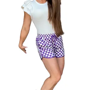 Checkered Game Day Shorts with pockets