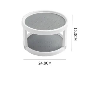 1 2 Layers Kitchen Cabinet Rotating Spice Rack Spice Jar Seasoning Bottle Organizer Single/Double Tier Plastic Cabinet Organizer