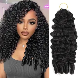 Ishow Burmese Deep /Curly Crochet Human Hair For Mircale Knots 60G/Bundle Feather Human Hair For Boho Braids 4 to 5 Bundles to Make a Full Head Recommend Feather Crochet Hair