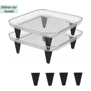 【4/6/8Pcs Silicone Feet Steam Protector Dewatering Rack Buffer Pad Dehydrator Racks Tabs Air Fryer Tray Bumper】