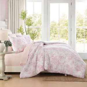 Laura Ashley Delphine Pink Full/Queen Comforter Sham Set