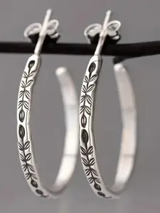 Women's Silver Color Leaf Vein Texture Dangle Earrings, Vintage Unique Pattern Design, Elegant Jewelry for Daily Wear, Zinc Alloy Material