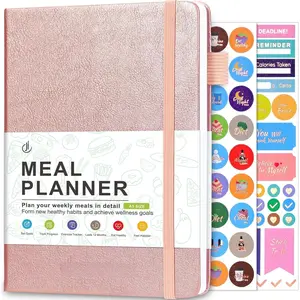 Weekly Meal Planner Notebook,  Journal for Women , Fitness Journal, Daily Meal Prep Journal with Shopping and Grocery Lists for  Planning,  Diet or  , Last 1 Year,Undated, A5, Rose