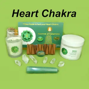 Heart Chakra Healing Kit - Chakra: Crystals, Aromatherapy, Healing Guide, Prayers, Mudras, Meditation - Chakra for beginners