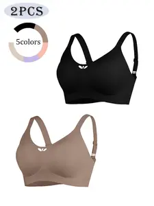 Seamless Side Fat Control Lingerie, Aesthetic Underwear, With Jelly Strip Firm Support, Waterdrop Hollow Delicate Detail, Wireless Comfort Experience, Adjustable Wide Straps, Multi-Color Pack