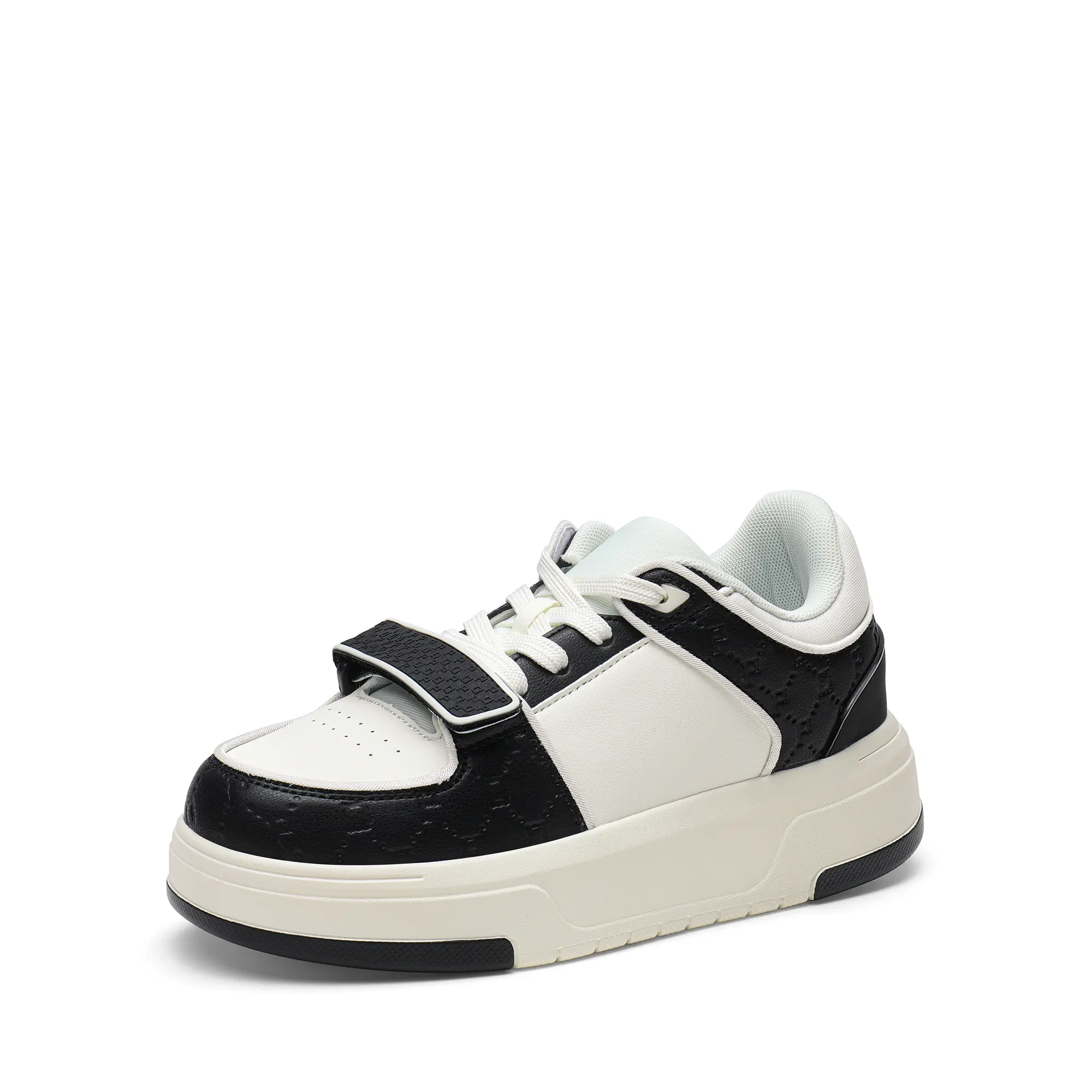 Dream Pairs Women's Chunky Platform Walking Shoes, Denim Fashion Sneakers with Laces and Velcro Straps, Round Toe, Footwear, Everyday Shoes, Vegan Leather, Height Boosters, Casual