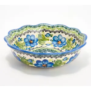 Lidia's Polish Pottery Hand Painted Round Kora Bowl