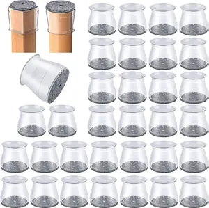 32 Pcs Chair Leg Protectors for Hardwood Floors, Silicone Felt Furniture Leg Cover Pad for Protecting Floors from Scratches and Noise, Smooth Moving for Chair Feet(Large fit : 1.3'' - 2'')