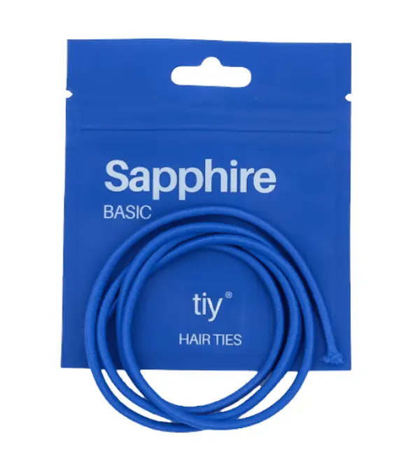 TIY Sapphire Basic Hair Tie - 34 Inches Blue Customizable Hair Tie for Any Hair Type - 13x Stronger & 2x Stretchier Than Regular Hair Ties