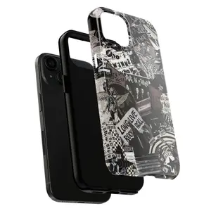 Grunge Rock 'N' Roll Inspired Heavy Duty Tough Phone Case for iPhone 11 12 13 14 15 16 17 Pro Max Plus, Band Design, AIC & D-Deftones Aesthetic, Ultimate Drop Protection