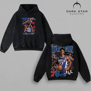 (Hoodie washed) Acid Washed "V. J. Edgecombe 77" T-Shirt, Retro Bootleg Basketball Streetwear Shirt Fan Gear, Game Day Outfit, Gift For Basketball Fans