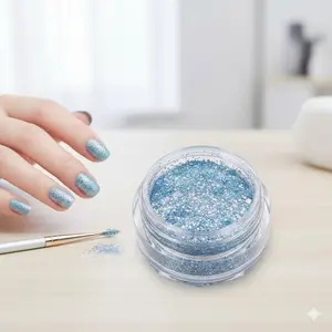 Holographic Nail Art Kit with Rainbow Diamond Dust, Chrome Glitter Powder, Glass Micro Diamonds & Quick-Dry Tools. Non-Clumping, Leak-Proof, Dust-Proof Jars, Easy to Use for Stunning Nail Designs.
