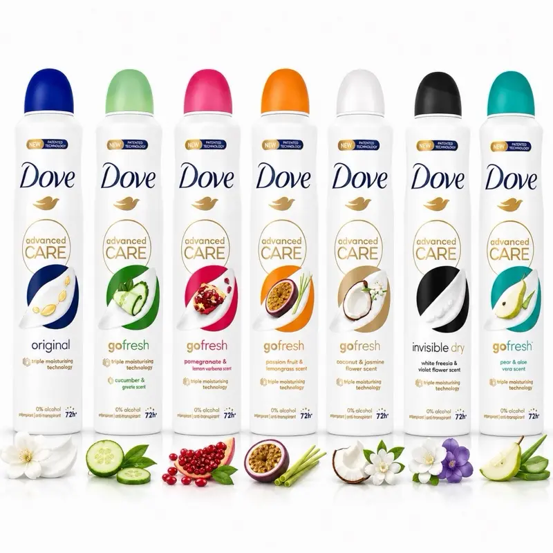 Dove Advanced Care Go Fresh Antiperspirant Spray, Coconut & Jasmine Flower Scent, 72H Protection, 250ml