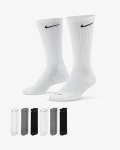NIKE EVERYDAY PLUS CREW 6 PACK MULTI G/W/B LARGE NIKE EVERYDAY PLUS CREW 6 PACK MULTI G/W/B LARGE